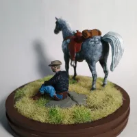Cowboy sitting next to his horse (7) - Old West Figure mini-3