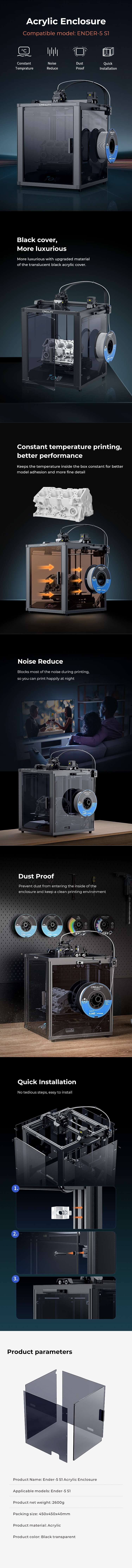 Ender-5 S1 Acrylic Enclosure | Upgrade Kit | Creality