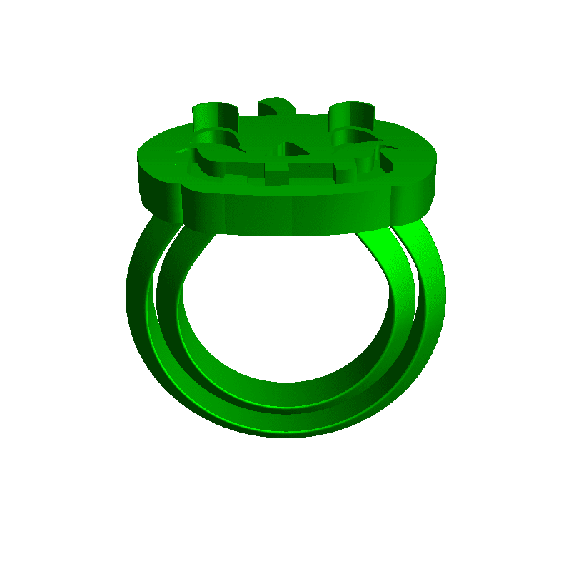Halloween ring in 2 part for 2 colour