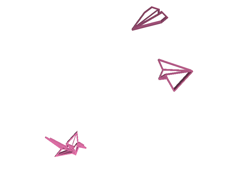 Origami plane and tsuru cookie cutter