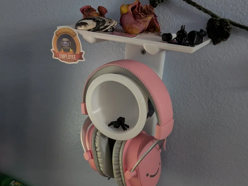 headphone holder wall mount with a shelf