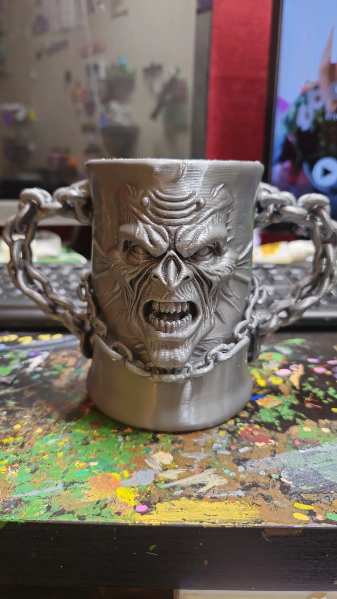 Iron Maiden inspired cup holder-2