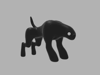 Basic 3D sculpture of a quadrupedal monstrosity 
