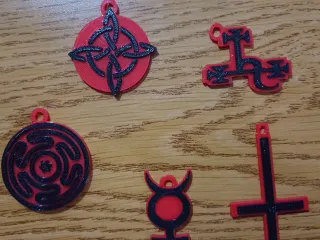 PAGAN - NEOPAGAN - SATANISM - MERCURY SYMBOL KEYCHAINS