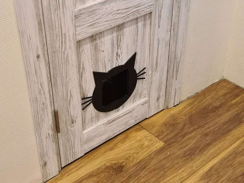 Cat door without a curtain