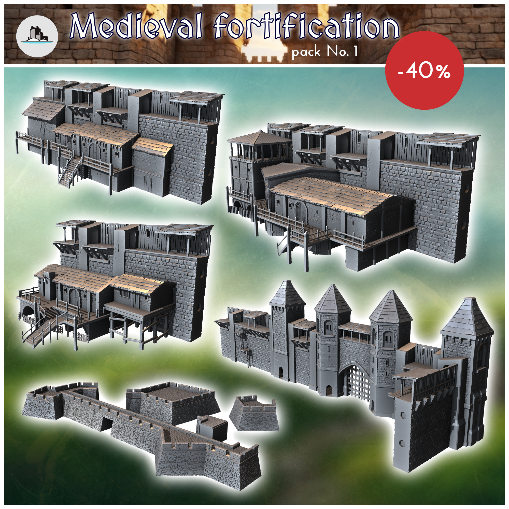 Medieval Fortification Pack No 1 3d Models Download Creality Cloud