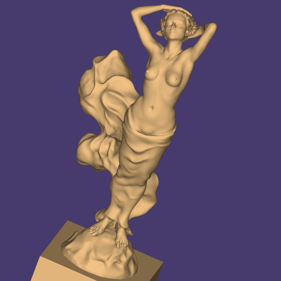 Naked girl in the wind