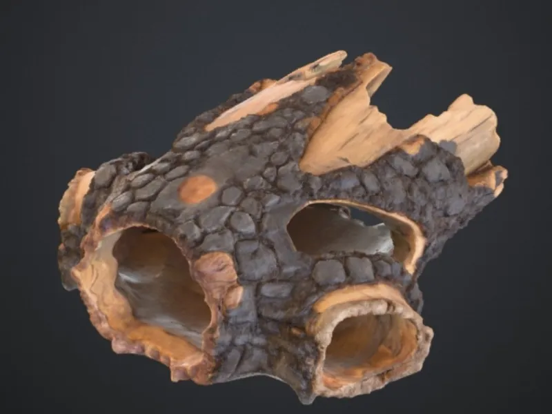 Reptile Gecko Aquarium Hideaway Log