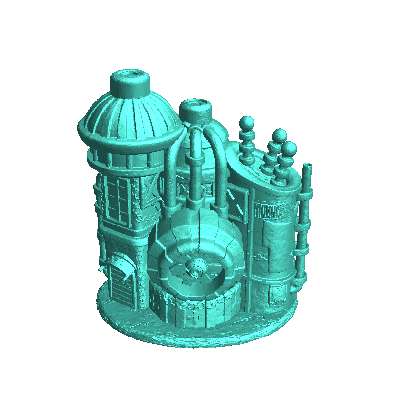 Steampunk house with tower and ion antennas (4) - miniatures | 3D模型下载 | 创想云