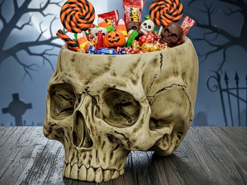 BOWL PLANTER SKULL - CANDY HOLDER - HALLOWEEN