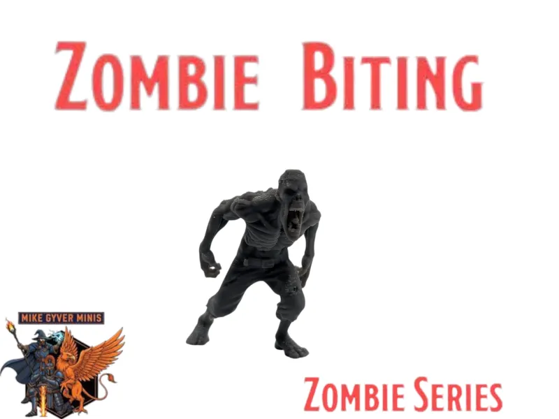DnD TTRPG Zombie Biting Miniature