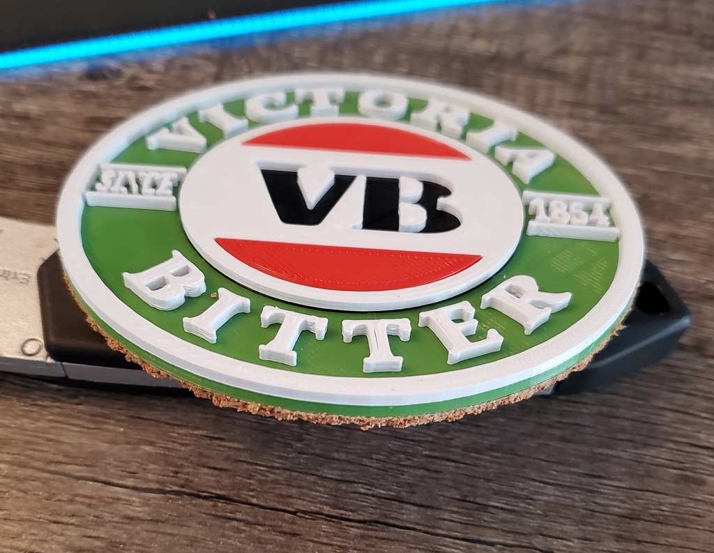 Victoria Bitter Beer Bar Coaster 3D models download Creality Cloud