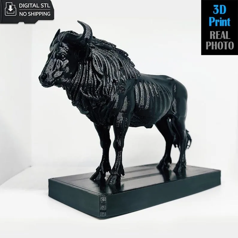 Taureau STL – Statue d'animal imprimable en 3D