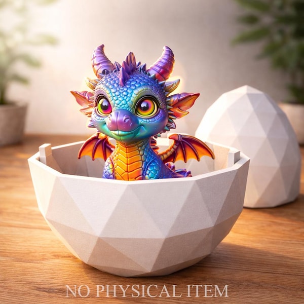 Baby Dragon Egg STL – Cute Fantasy Hatchling