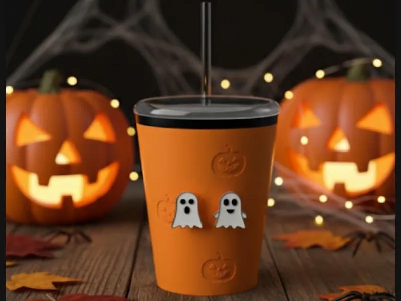 vaso con tematica de halloween "Halloween-themed mug"