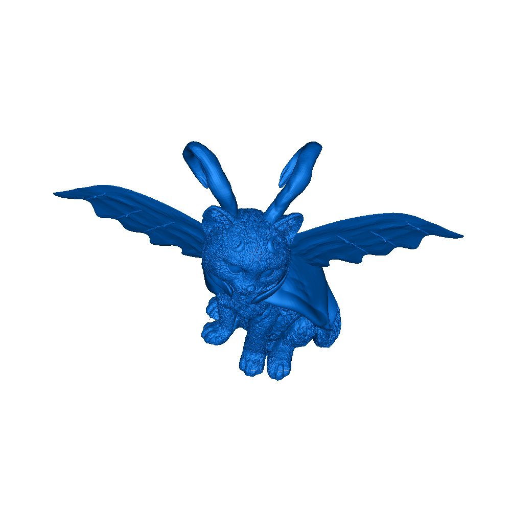 Gothic Winged Horned Cat Figurine - Unique 3D Print