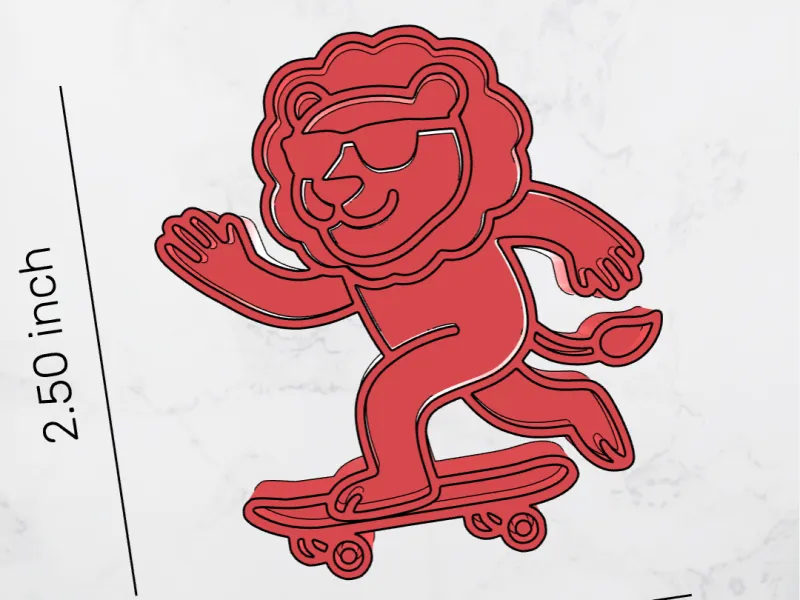 Skateboarding Lion Stamp
