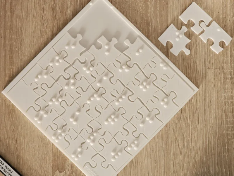 Puzzle for the blinds (Braille alphabet) 
