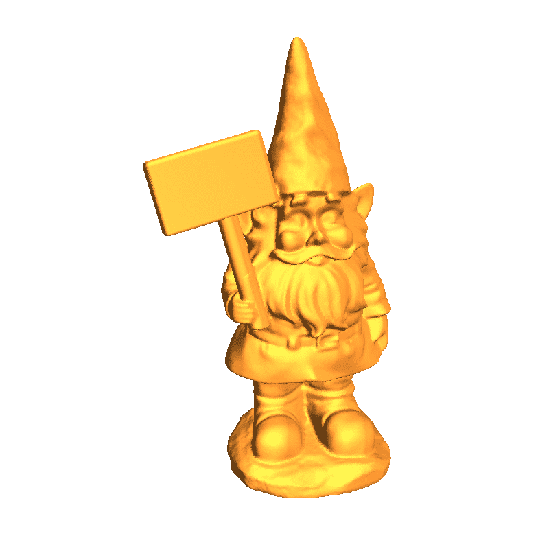 Gnome with Blank Sign