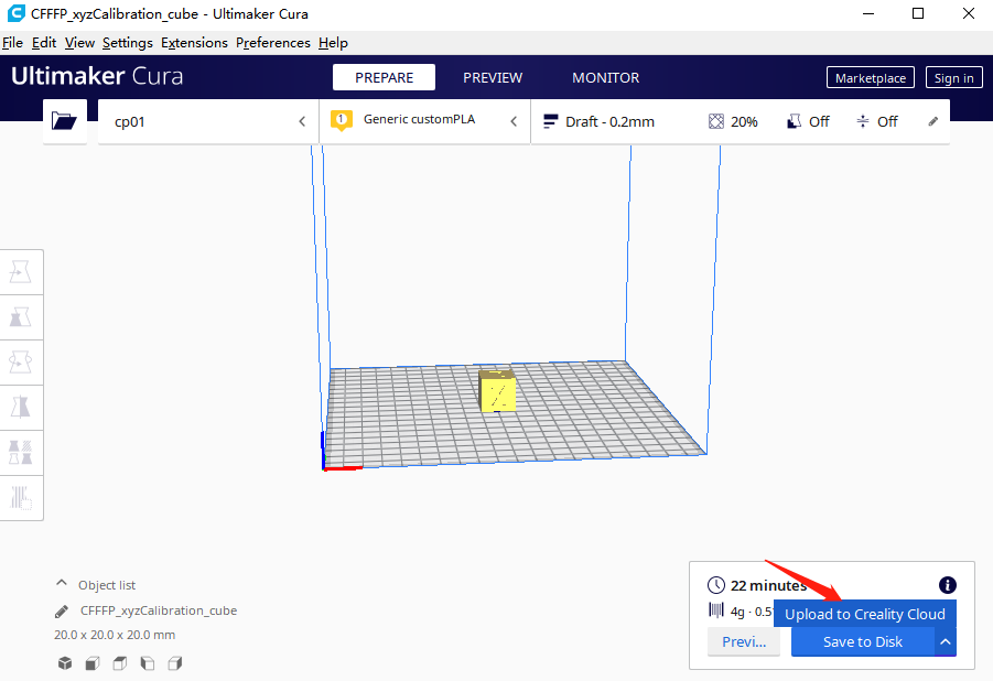 Comment télécharger le G-code sur Creality Cloud à partir d'Ultimaker Cura