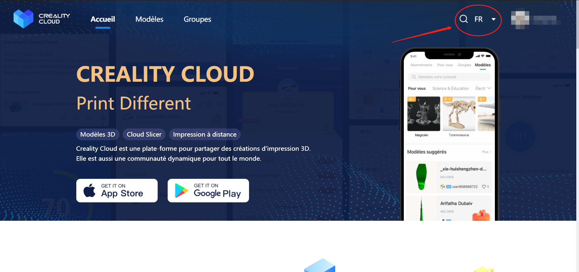 Le site web de creality cloud maintenant disponible en fran ais