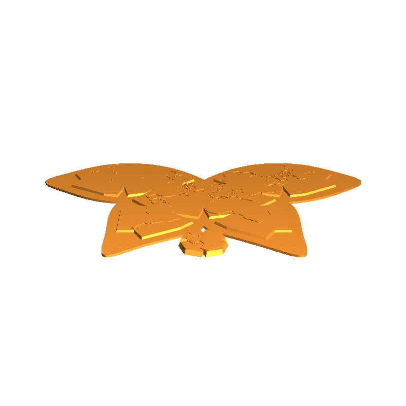 Waterman Butterfly World Map Projection