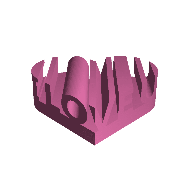 3D WORD SHAPE OF HEARTS (I LOVE U)