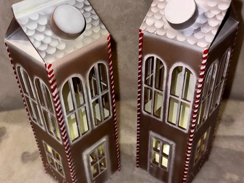 Gingerbread milk carton house
