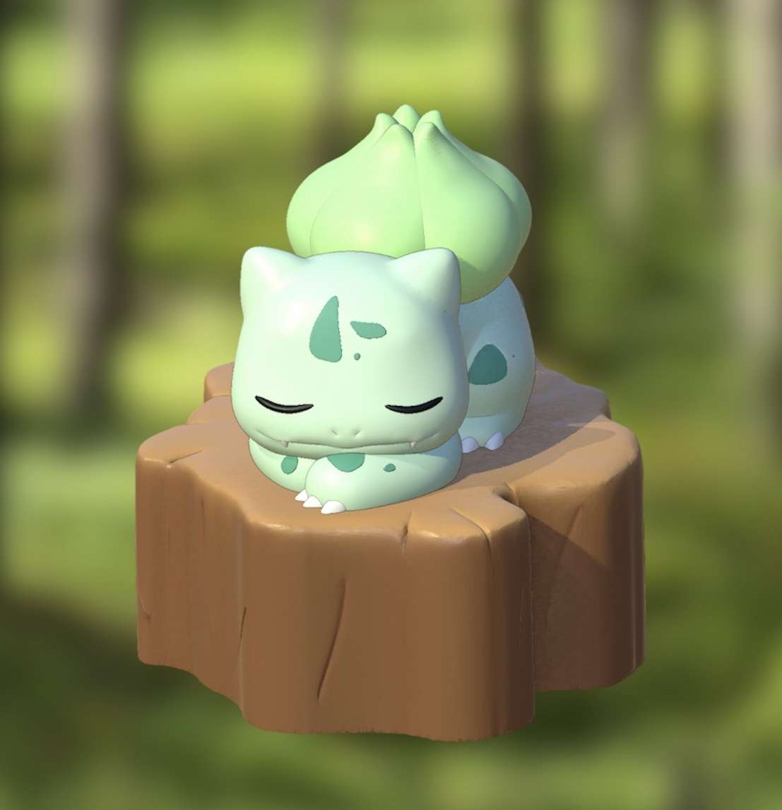 Characters & Creatures STL Download - BULBASAUR SLEEPING (WITHOUT ...