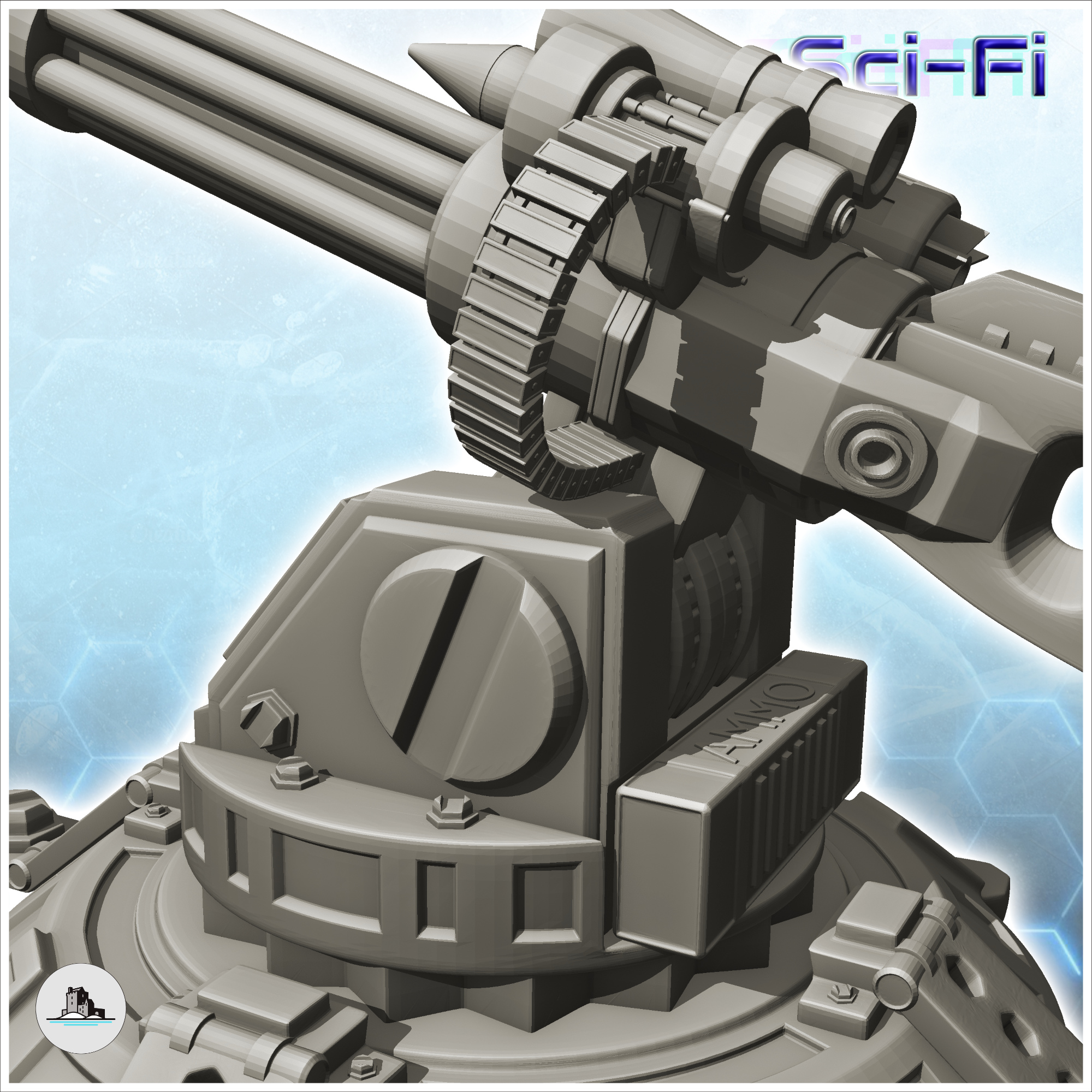 Supercharged machine gun turret (1) - miniatures warhammer m | 3D модели  скачать | Creality Cloud