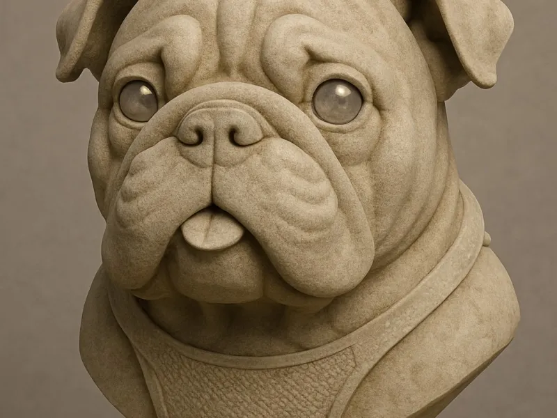 Cute Old English Bulldog Puppy Bust