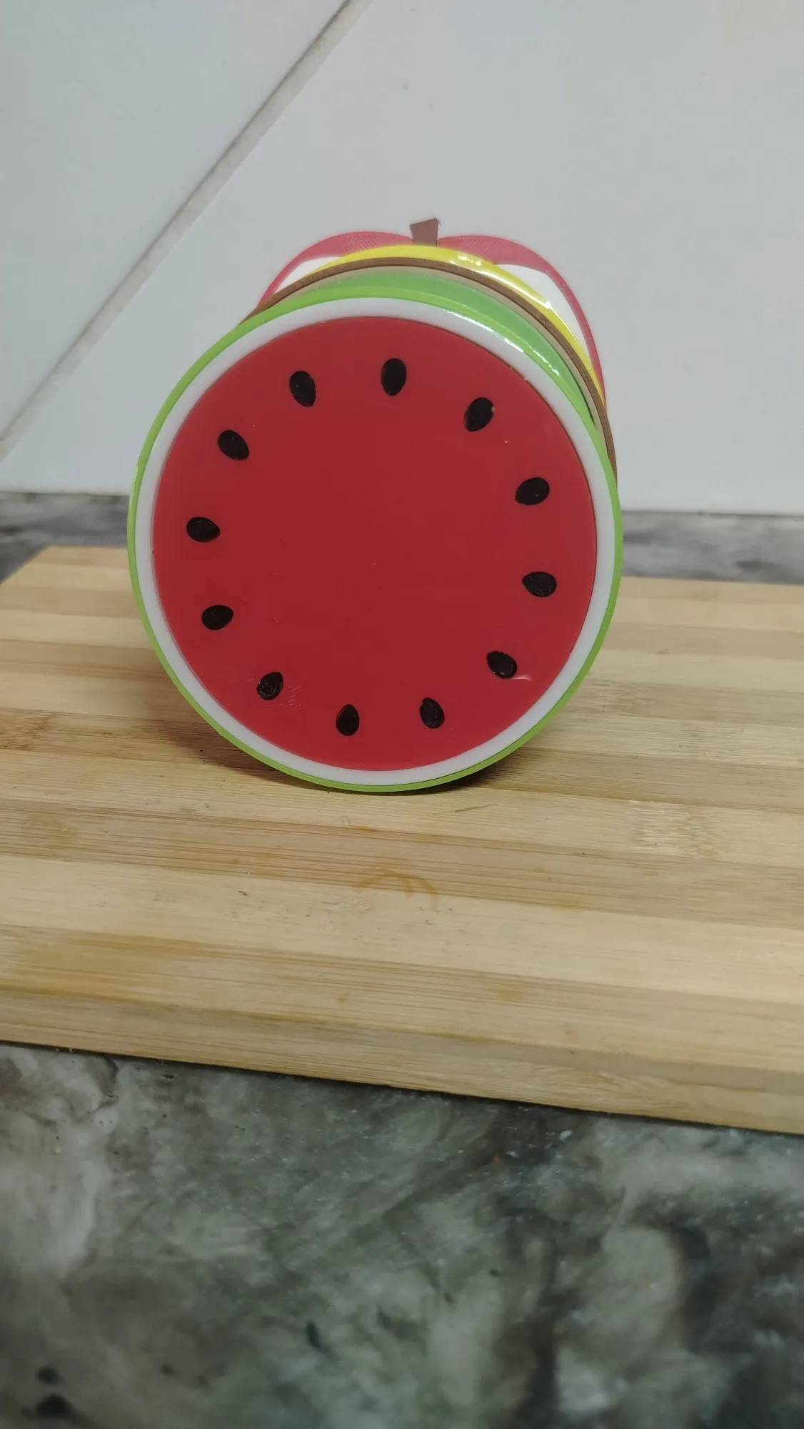 🍉 Fruit Fiesta Stack – 4 Slice Coaster Set 🍍-4