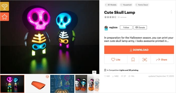 Cute Skull Lamp