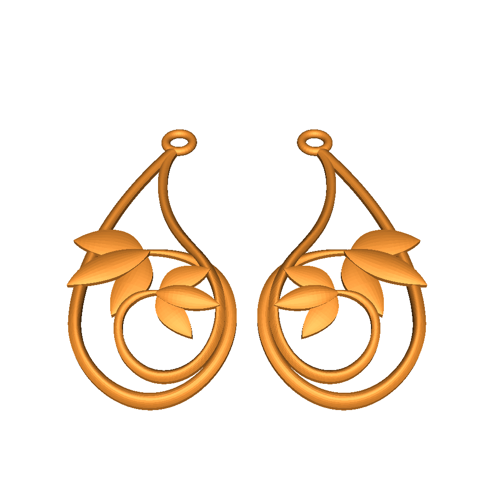 Leaf Earring 3D