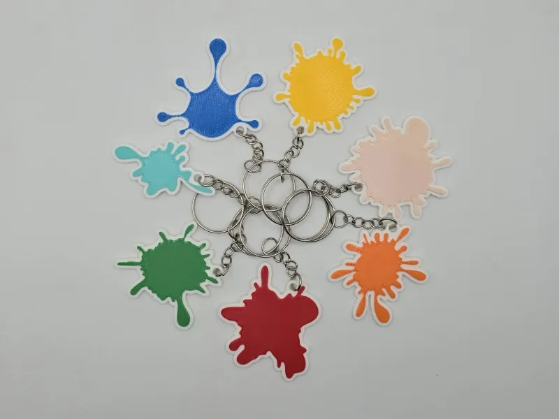 Color Paint Splatter Keychains