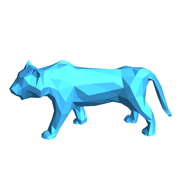 Low-Poly 3D Model - Tiger 低面數-老虎