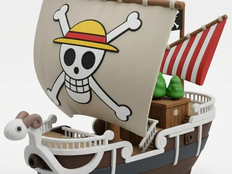 Going Merry Pirate Benchy Boat (Chibi Anime Style)