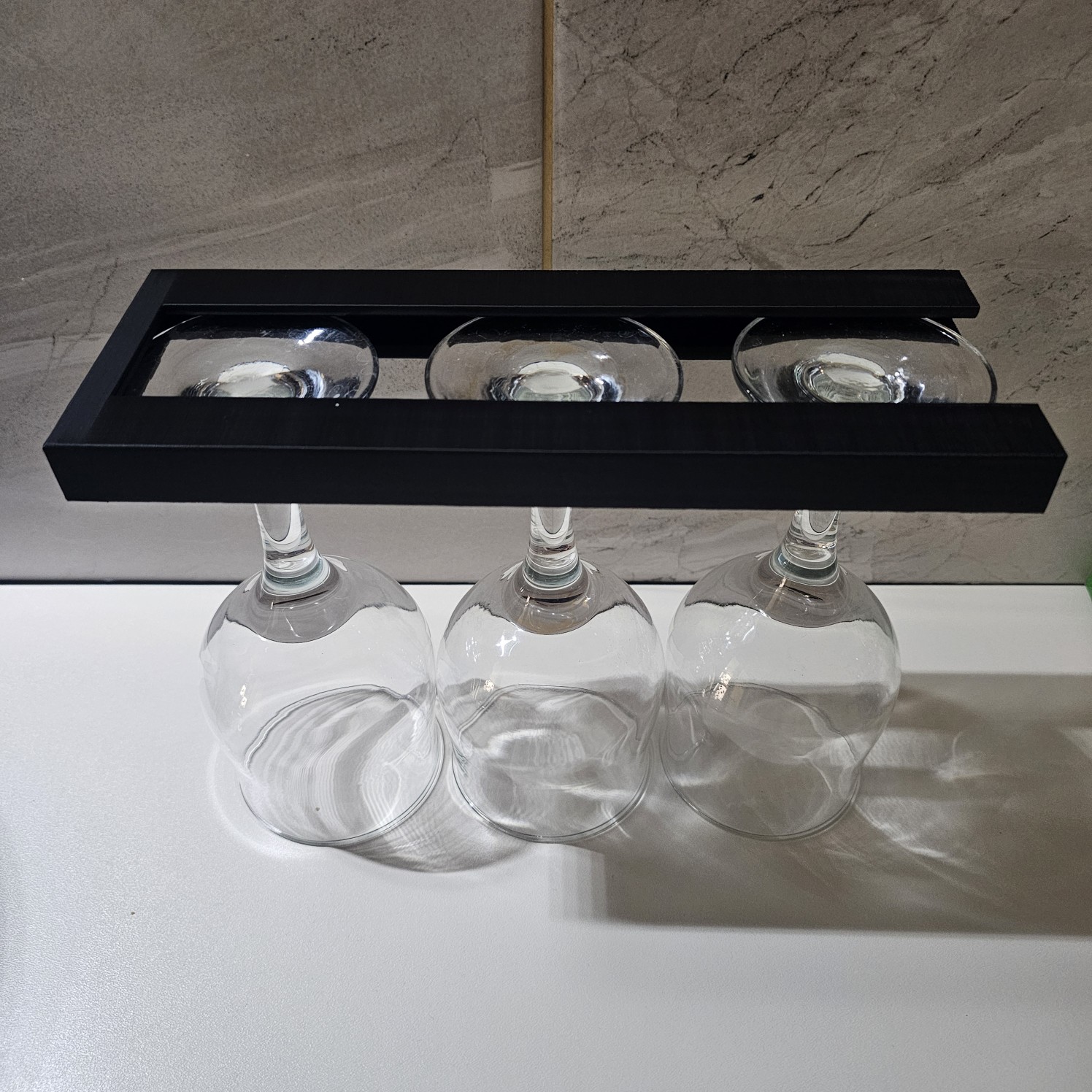 Holder for three wine glasses