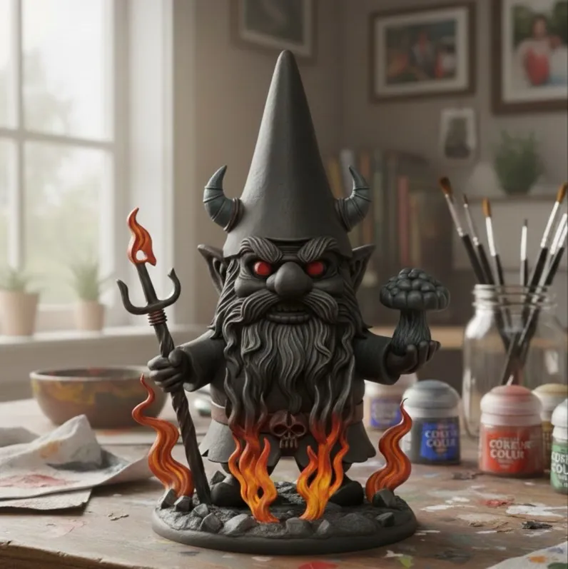 Gnomo Infernal: Guardián del Fuego Maldito