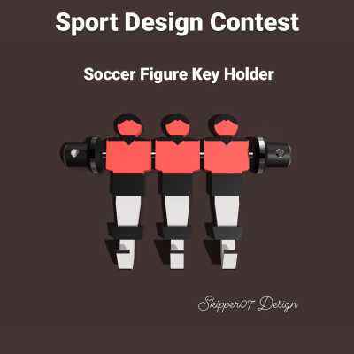 Soccer Figure Key Holder 3d model