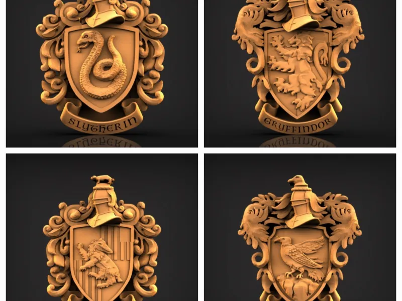 Harry Potter coat logo, emblems set 4pcs