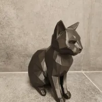 Modern Geometric Low Poly Cat-0