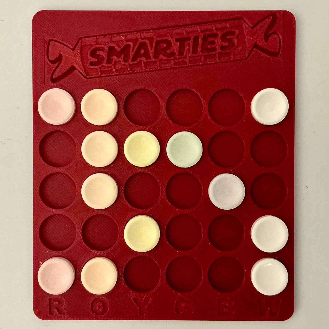 Smarties Connect-Five Game Board