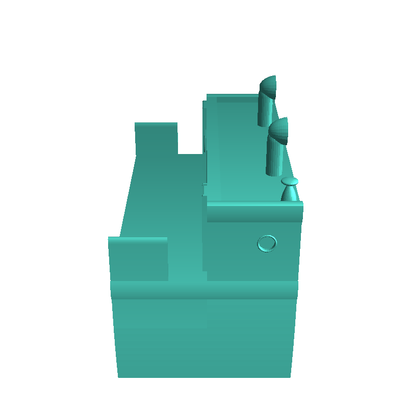 Modern cargo ship with open hold, observation mast, and life