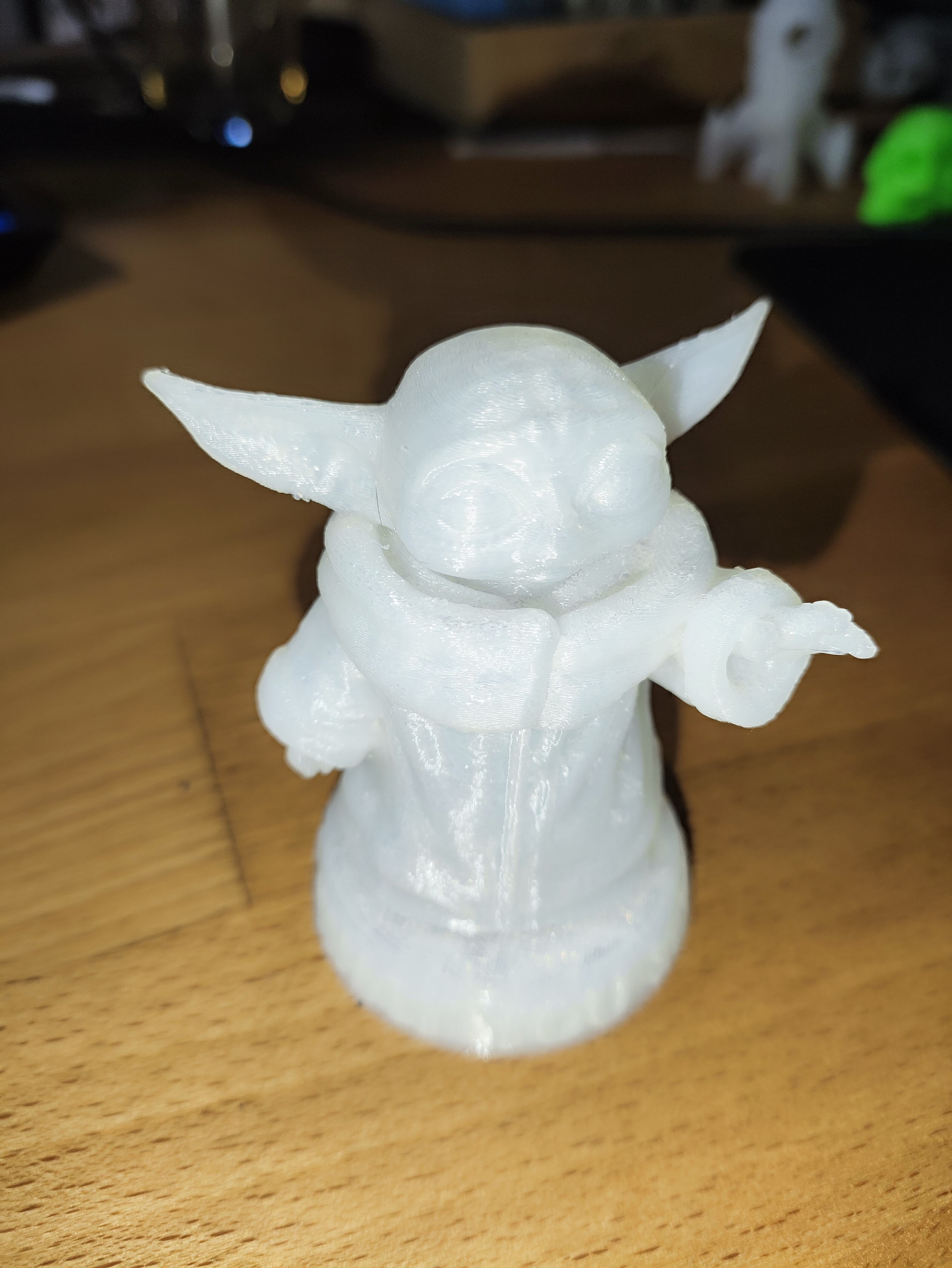 For my Baby Yoda (Grogu) 3D print, inspired by the beloved character from Star  Wars, I utilized the Creality K1 printer and PLA material. The K1's  precision and fine detailing capabilities were