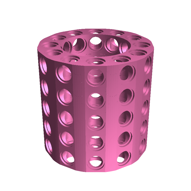 Cylindrical LegoBeam/BitBeam bricks