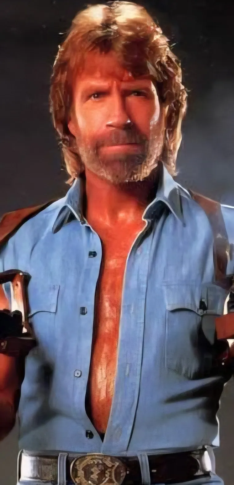 American Movie Action Actor Chuck Norris Statue Bust-0