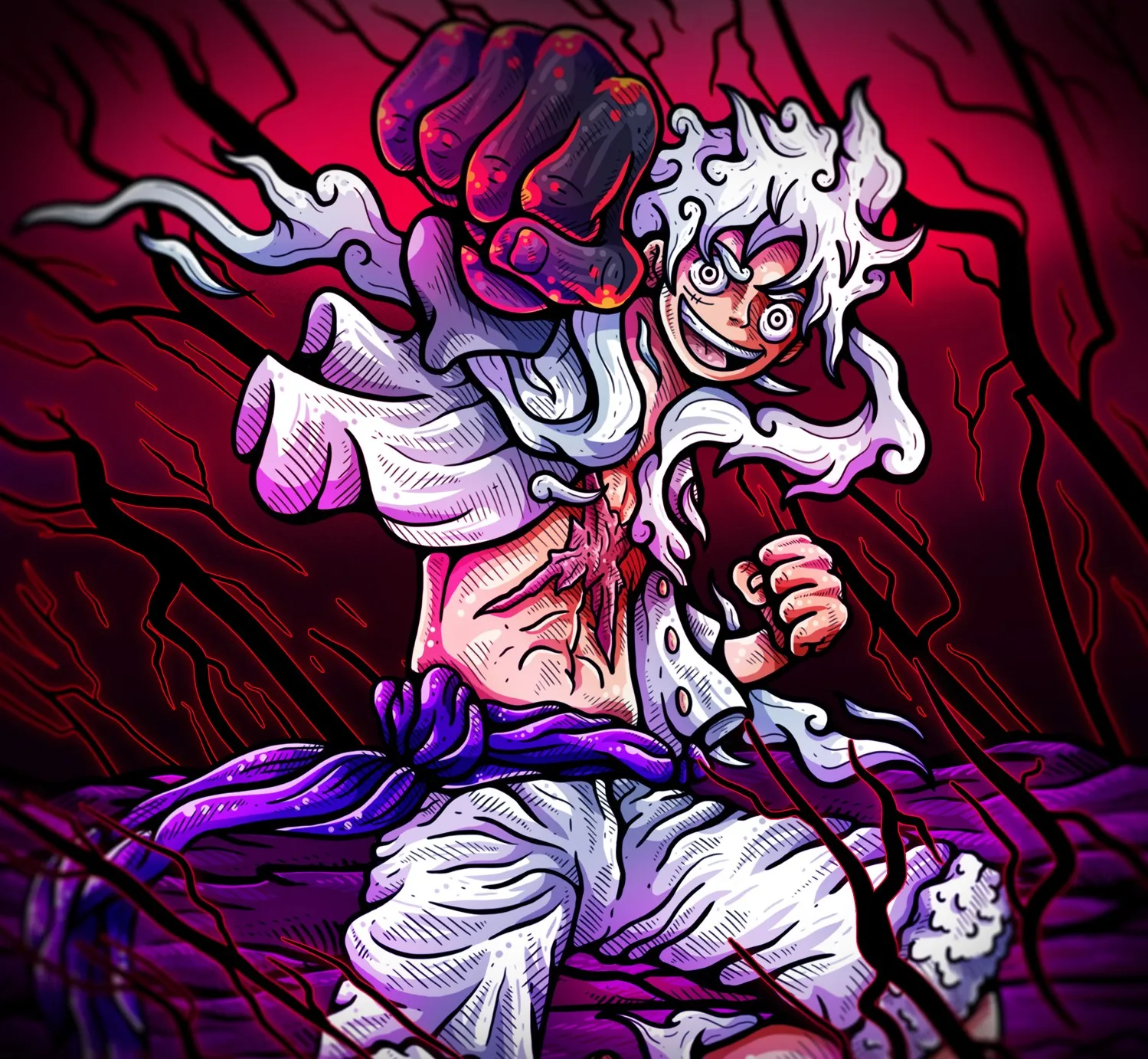 Monkey D. Luffy Art Psychédélique🏴‍☠️🔥-1