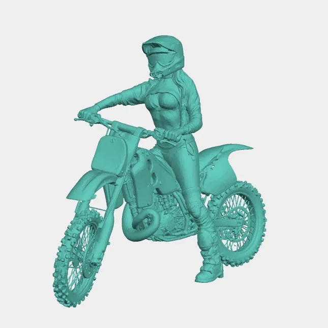 Girl in bikini riding dirt bike cosplay