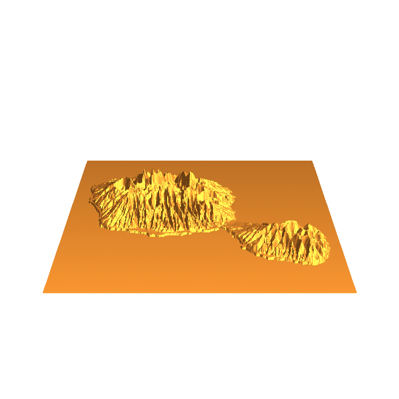 Tahiti island 3D map